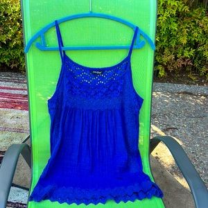 Lucky Brand  size Sm spaghetti strap blue summer boho top